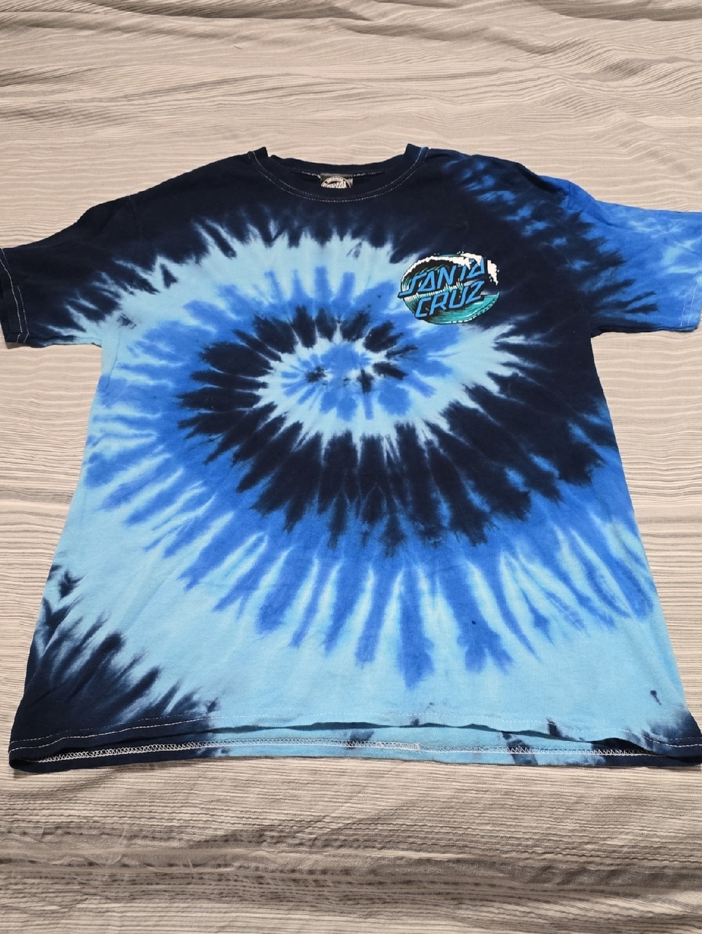 Santa Cruz Skateboards Blue Black Tie-Dye Short Sleeve Tee